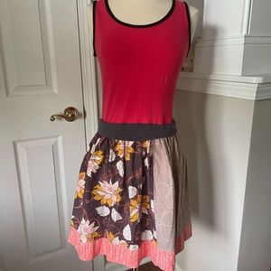 Women’s patchwork fit flare casual tank top dress M